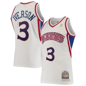 Versátil Allen Iverson Philadelphia 76ers 1996/97 Hardwood Classics Authentic Jersey White  para la gran final