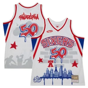 Maravilloso Hermoso Philadelphia 76ers x Tats Cru Hardwood Classics Fashion Jersey White  para la gran final