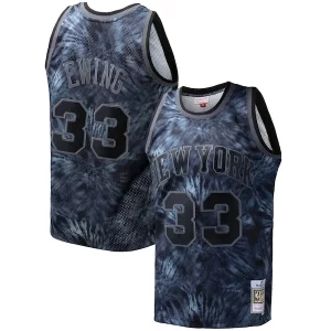 Delicioso Patrick Ewing New York Knicks Hardwood Classics 1991/92 Tie Dye Swingman Jersey Black  para la gran final