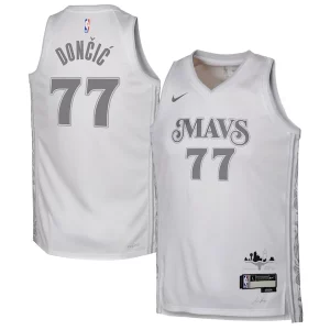 Comodo Fácil de llevar Luka Dončić Dallas Mavericks Nike Youth 2024/25 Swingman Player Jersey City Edition White  para la gran final