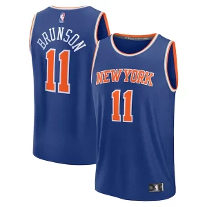 Increíble Ideal Jalen Brunson New York Knicks Fast Break Replica Player Jersey Icon Edition Blue  para la gran final