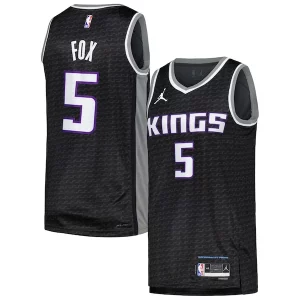 Resistente Exquisito De'Aaron Fox Sacramento Kings Jordan Brand Swingman Player Jersey Statement Edition Black  para la gran final