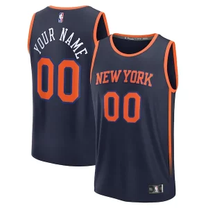 Chulo Comodo New York Knicks Custom Fast Break Jersey Navy Statement Edition  para la gran final