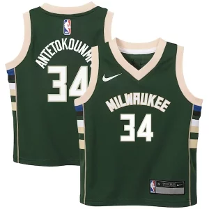 Sofisticado Giannis Antetokounmpo Milwaukee Bucks Nike Preschool Swingman Player Jersey Icon Edition Hunter Green  para la gran final