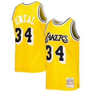Elegante Shaquille O'Neal Los Angeles Lakers 1996/97 Hardwood Classics Off Court Swingman Jersey Yellow  para la gran final
