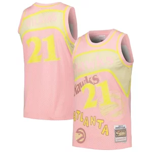 Fácil de llevar Maravilloso Dominique Wilkins Atlanta Hawks 1986/87 Swingman Sidewalk Sketch Jersey Pink  para la gran final