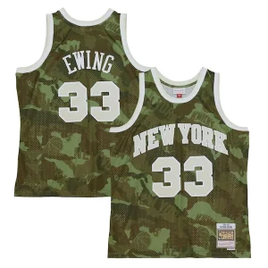 Fantástico Perfecto Patrick Ewing New York Knicks Hardwood Classics 1991/92 Ghost Green Swingman Jersey Camo  para la gran final