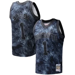 Resistente Muggsy Bogues Charlotte Hornets Hardwood Classics 1992/93 Tie Dye Swingman Jersey Black  para la gran final