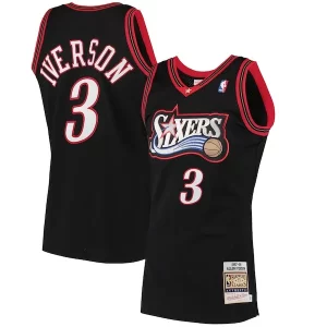 Duradero Estupendo Encantador Allen Iverson Philadelphia 76ers 1997/98 Hardwood Classics Authentic Jersey Black  para la gran final