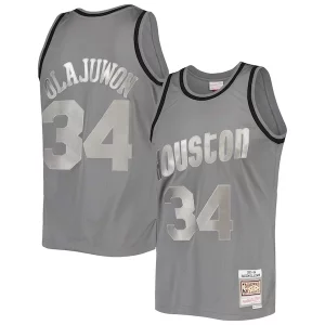 Robusto Hakeem Olajuwon Houston Rockets Hardwood Classics Retired Player 1993/94 Metal Works Swingman Jersey Charcoal  para la gran final