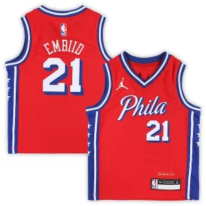 Delicioso Ideal Joel Embiid Philadelphia 76ers Jordan Brand Preschool 2022/23 Replica Jersey Statement Edition Red  para la gran final