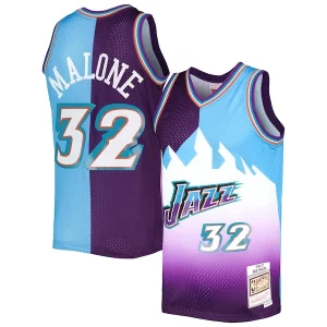 Práctico Karl Malone Utah Jazz Hardwood Classics 1996/97 Split Swingman Jersey Purple/Turquoise  para la gran final