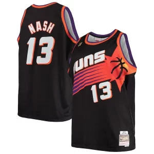 Fantástico Steve Nash Phoenix Suns 1996/97 Big & Tall Hardwood Classics Swingman Jersey Black/White  para la gran final