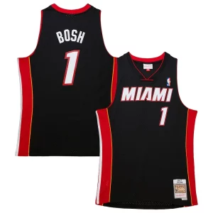 Clásico Hermoso Magnífico Chris Bosh Miami Heat Hardwood Classics Swingman Jersey Black  para la gran final