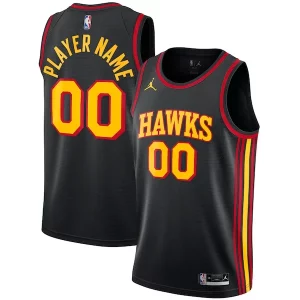 Delicioso Comodo Cool Atlanta Hawks Jordan Brand Swingman Custom Jersey Statement Edition Black  para la gran final