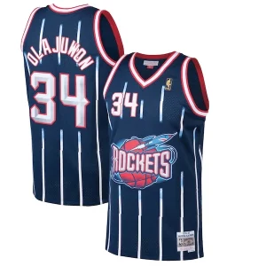 Moderno Estupendo Hakeem Olajuwon Houston Rockets 1996/97 Hardwood Classics Swingman Jersey Navy  para la gran final
