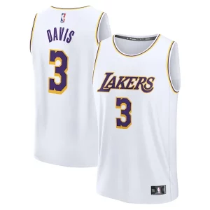 Lujoso Anthony Davis Los Angeles Lakers Youth Fast Break Replica Player Jersey Association Edition White  para la gran final