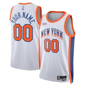 Fantástico Atractivo New York Knicks Nike Unisex 2024/25 Custom Swingman Jersey City Edition White  para la gran final