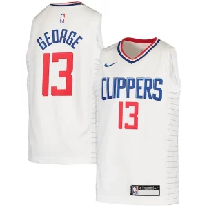 Exquisito Paul George LA Clippers Nike Youth 2020/21 Swingman Jersey Association Edition White  para la gran final