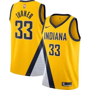 Ideal Myles Turner Indiana Pacers Nike Swingman Jersey Gold Statement Edition  para la gran final