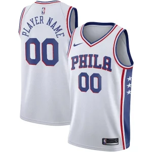 Ideal Philadelphia 76ers Nike 2020/21 Swingman Custom Jersey Association Edition White  para la gran final