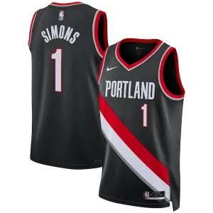 Práctico Anfernee Simons Portland Trail Blazers Nike Unisex Swingman Jersey Icon Edition Black  para la gran final