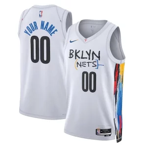 Hermoso Elegante Brooklyn Nets Nike Unisex 2022/23 Swingman Custom Jersey City Edition White  para la gran final