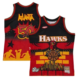 Delicioso Elegante Atlanta Hawks x Tats Cru Hardwood Classics Fashion Jersey Black  para la gran final