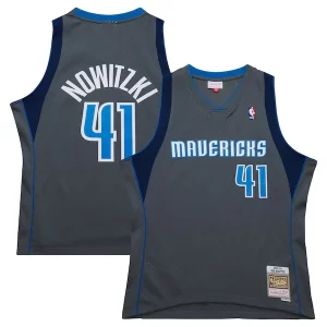 Perfecto Dirk Nowitzki Dallas Mavericks 2003/04 Hardwood Classics Swingman Jersey Gray  para la gran final