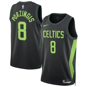 Único Bonito Kristaps Porzingis Boston Celtics Nike Unisex 2024/25 Swingman Player Jersey City Edition Black  para la gran final