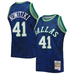 Encantador Atractivo Estupendo Dirk Nowitzki Dallas Mavericks Hardwood Classics 1998/99 Lunar New Year Swingman Jersey Blue  para la gran final