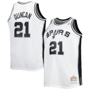 Bonito Tim Duncan San Antonio Spurs Big & Tall Hardwood Classics 1998/99 Swingman Jersey White/Black  para la gran final