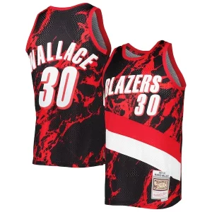 Perfecto Elegante Resistente Rasheed Wallace Portland Trail Blazers 1999/00 Hardwood Classics Marble Swingman Jersey Black  para la gran final