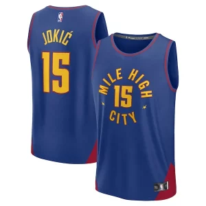 Robusto Hermoso Nikola Jokic Denver Nuggets Fast Break Replica Player Jersey Statement Edition Blue  para la gran final