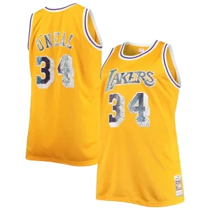Increíble Comodo Genial Shaquille O'Neal Los Angeles Lakers Big & Tall 1996 97 NBA 75th Anniversary Diamond Swingman Jersey Gold  para la gran final