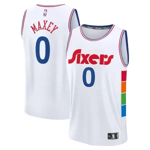Único Tyrese Maxey Philadelphia 76ers 2024/25 Fast Break Player Jersey City Edition White  para la gran final