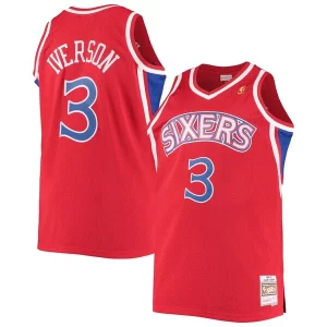 Lujoso Elegante Práctico Allen Iverson Philadelphia 76ers 1996/97 Big & Tall Hardwood Classics Swingman Jersey Red/Black/Royal/White  para la gran final