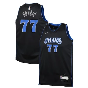 Práctico Luka Dončić Dallas Mavericks Nike Youth Swingman Replica Jersey City Edition Black  para la gran final