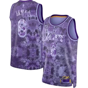 Moderno Original Fantástico LeBron James Los Angeles Lakers Nike Unisex Select Series Swingman Jersey Purple  para la gran final