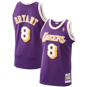 Moderno Men's Los Angeles Lakers Kobe Bryant Purple 1996/97 Hardwood Classics Authentic Jersey/Gold/Royal  para la gran final