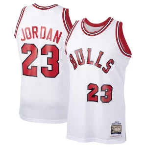 Versátil Perfecto Original Michael Jordan Chicago Bulls 1984/85 Hardwood Classics Rookie Authentic Jersey White/Red  para la gran final
