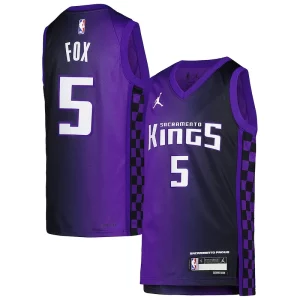 Fácil de llevar Cool Exquisito De'Aaron Fox Sacramento Kings Jordan Brand Youth Swingman Jersey Statement Edition Purple  para la gran final