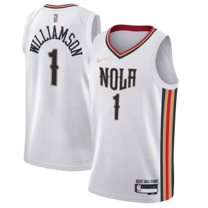 Práctico Robusto Zion Williamson New Orleans Pelicans Nike Youth Swingman Jersey City Edition White  para la gran final