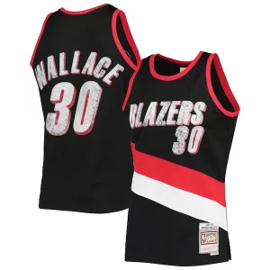 Magnífico Estupendo Bonito Rasheed Wallace Portland Trail Blazers 1999/00 Hardwood Classics NBA 75th Anniversary Diamond Swingman Jersey Black  para la gran final