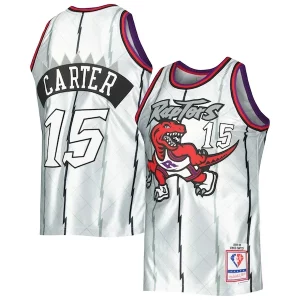 Estupendo Vince Carter Toronto Raptors 1998/99 Hardwood Classics 75th Anniversary Swingman Jersey Platinum  para la gran final