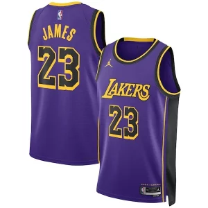 Bonito LeBron James Los Angeles Lakers Jordan Brand Unisex Swingman Jersey Statement Edition Purple  para la gran final