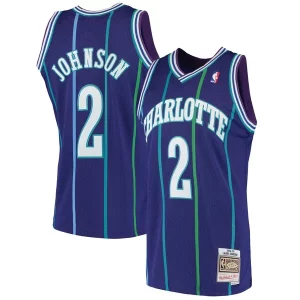 Fácil de llevar Larry Johnson Charlotte Hornets 1994/95 Hardwood Classics Swingman Jersey Purple  para la gran final