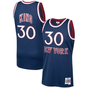 Resistente Bernard King New York Knicks 1982/83 Hardwood Classics Swingman Jersey Navy  para la gran final
