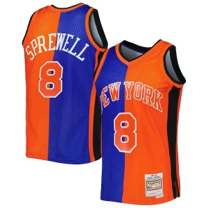 Resistente Latrell Sprewell New York Knicks Hardwood Classics 1998/99 Split Swingman Jersey Blue/Orange  para la gran final