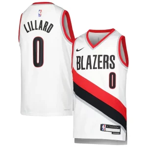 Robusto Resistente Maravilloso Damian Lillard Portland Trail Blazers Nike Youth Swingman Jersey Association Edition White  para la gran final